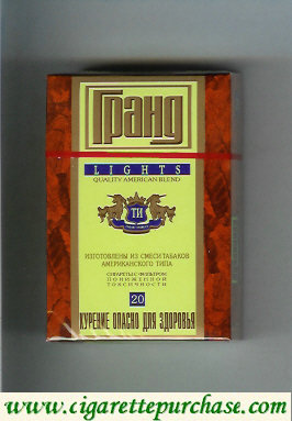 Grand Lights Quality American Blend cigarettes hard box
