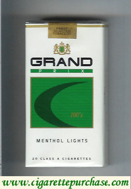 Grand Prix 100s Menthol Lights cigarettes soft box