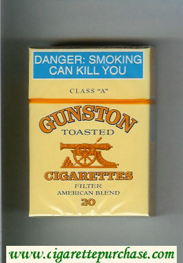 Gunston Toasted Cigarettes Filter American Blend yellow hard box