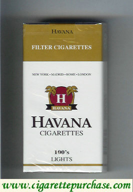 Havana cigarettes 100s Lights soft box