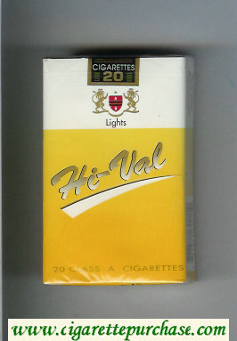 Hi-Val Lights cigarettes soft box