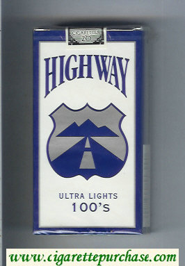 Highway Ultra Lights 100s cigarettes soft box