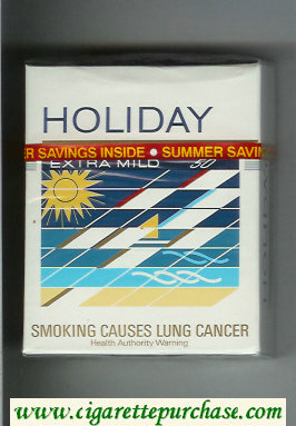Holiday Extra Mild 50s cigarettes hard box