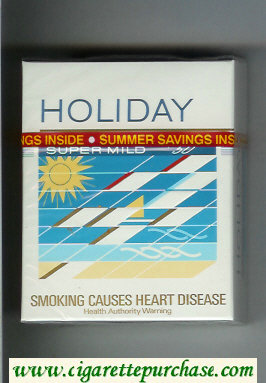 Holiday Super Mild 50s cigarettes hard box