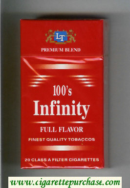 Infinity Full Flavor Premium Blend 100s cigarettes hard box