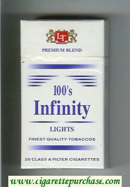 Infinity Lights Premium Blend 100s cigarettes hard box