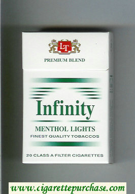 Infinity Premium Blend Menthol Lights cigarettes hard box