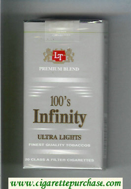 Infinity Ultra Lights Premium Blend 100s cigarettes soft box