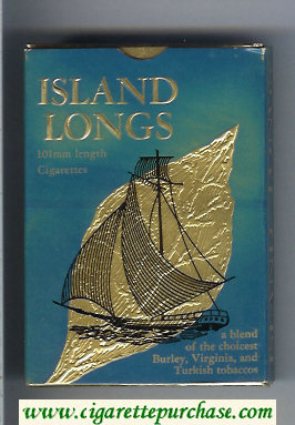 Island Longs 100s cigarettes wide flat hard box