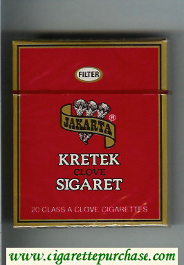 Jakarta Filter Kretek Clove Sigaret 90s cigarettes wide flat hard box