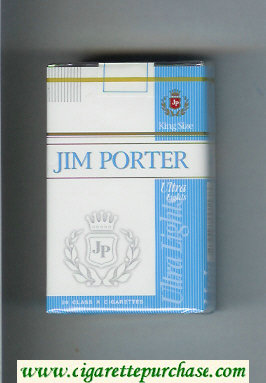 Jim Porter Ultra Lights King Size cigarettes soft box