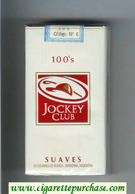 Jockey Club Suaves 100s white and red cigarettes soft box