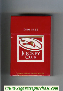 Jockey Club King Size red and white cigarettes hard box