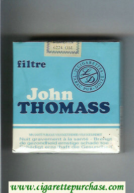 John Thomass Filtre blue and white 25s cigarettes soft box