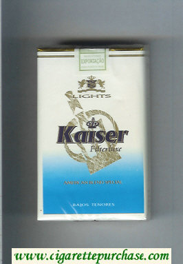 Kaiser Lights Filter Luxe American Blend Special white and blue cigarettes soft box