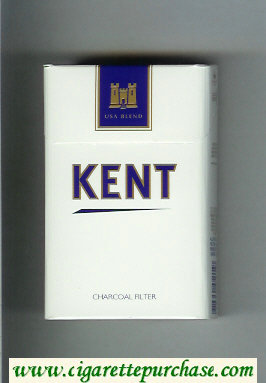 Kent USA Blend Charcoal Filter white and blue cigarettes hard box