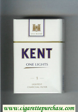Kent USA Blend One Lights 1 Lightest Charcoal Filter cigarettes hard box