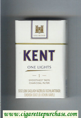 Kent USA Blend One Lights 1 Smoothest Taste Charcoal Filter cigarettes hard box