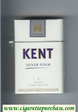 Kent USA Blend Silver Four 4 Lighter Charcoal Filter cigarettes hard box