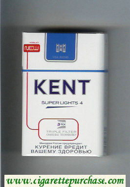 Kent USA Blend Super Lights 4 Triple Filter cigarettes hard box