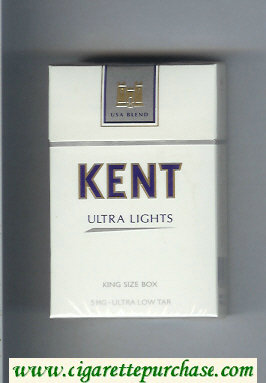 Kent USA Blend Ultra Lights 5 mg Ultra Low Tar cigarettes hard box