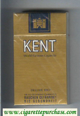 Kent World Famous Cigarette Deluxe 100s gold cigarettes hard box