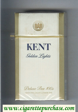 Kent Golden Lights Deluxe 100s cigarettes hard box