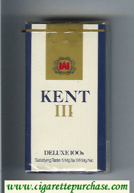 Kent III Deluxe 100s cigarettes soft box