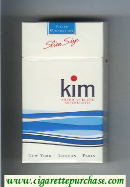 Kim American Blend Superlights 100s cigarettes hard box
