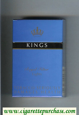 Kings Royal Filter Lights blue cigarettes hard box