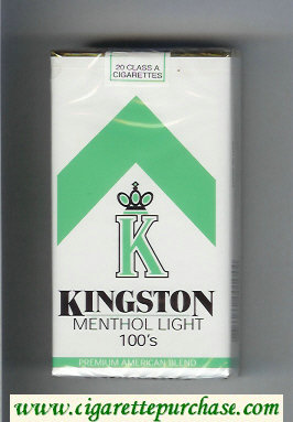 Kingston K Menthol Light 100s cigarettes soft box