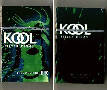 Kool Filter Kings True Menthol cigarettes hard box
