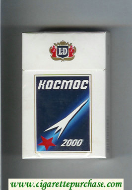 Kosmos T 2000 white and blue cigarettes hard box