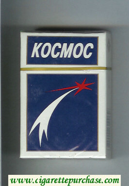 Kosmos T blue and white cigarettes hard box