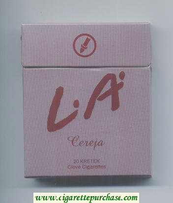 LA Cereja Cigarettes wide flat hard box