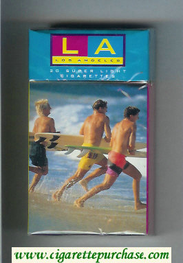 LA Los Angeles Super Light 100s Cigarettes hard box