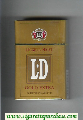 LD Liggett-Ducat Gold Extra gold cigarettes hard box