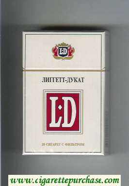 LD Liggett-Ducat white and red cigarettes hard box
