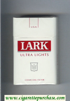 Lark Ultra Lights Charcoal Filter white and red cigarettes hard box