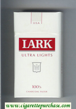 Lark Ultra Lights 100s Charcoal Filter white and red cigarettes hard box
