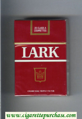 Lark Charcoal Triple Filter red cigarettes hard box