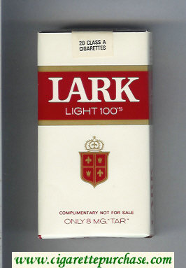 Lark Light 100s white and red Cigarettes soft box