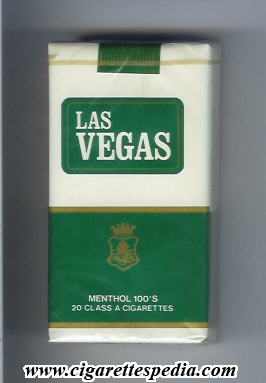 Las Vegas Menthol 100s white and green Cigarettes soft box