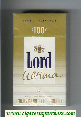 Lord Ultima 101 100s Light Selection cigarettes hard box