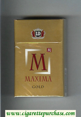 M Maxima Gold cigarettes hard box