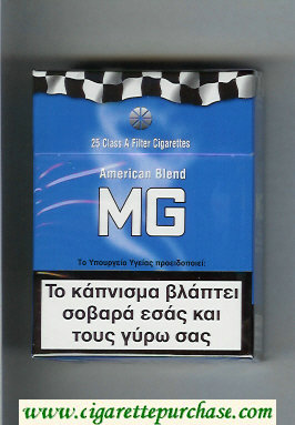 MG American Blend blue 25s cigarettes hard box