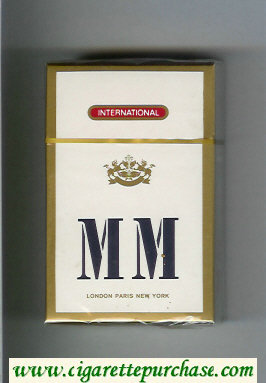 MM International white and gold cigarettes hard box