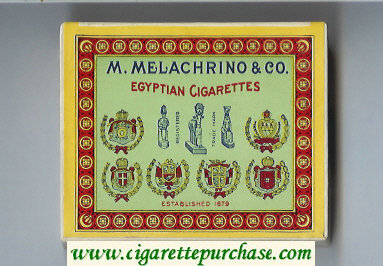 M.Melachrino and Co.Egyptian Cigarettes wide flat hard box