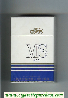 MS Blu hard box cigarettes
