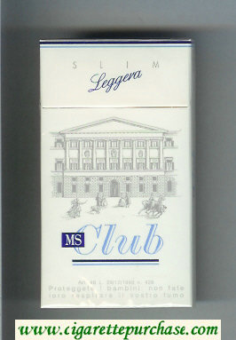 MS Club Slim Leggera 100s cigarettes hard box